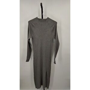 Quince Women Eco-Knit Ribbed Mock Neck
Sweater Dress Heather Gray L